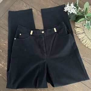 ST. JOHN SPORT‎ by Marie Gray Black High Rise Straight Denim Pants size 4